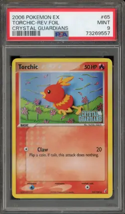 Pokemon Torchic EX Crystal Guardians Reverse Holo #65 PSA 9 Mint - Image 1