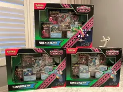 Pokemon Shrouded Fable Greninja & Kingdra Ex Collection Boxes Lot Of 3 - Image 1
