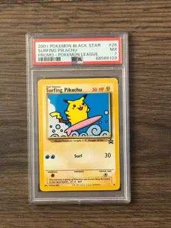 Pokemon Black Star Surfing Pikachu Pokemon League Promo PSA 7 PSA # 68566103 - Image 2