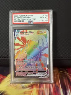 Regieleki VMAX 198/195 PSA 10 Rainbow Secret Rare Pokemon SWSH Silver Tempest - Image 1