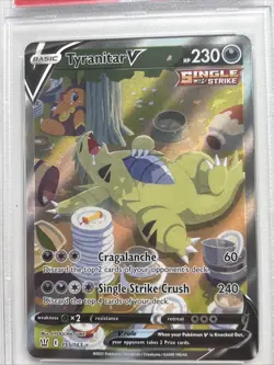 2021 Pokemon SWSH Battle Styles Tyranitar V Alt Art 155/163 PSA 9 MINT - Image 5