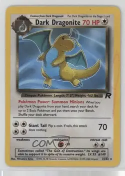 Dark Dragonite Pokemon Team Rocket #22 2000 - Image 1