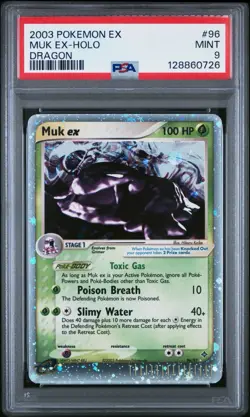 2003 Pokemon EX Muk Ex Holo Dragon #96 PSA 9 MINT - Image 1