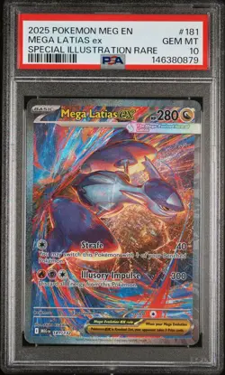 2025 POKEMON MEGA EVOLUTION SPECIAL ILLUSTRATION RARE #181 MEGA LATIAS EX PSA 10 - Image 1