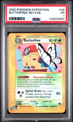 POP 1 PSA 1 2003 Expedition Butterfree REVERSE Holo Foil 38/165 Vintage Pokemon - Image 1