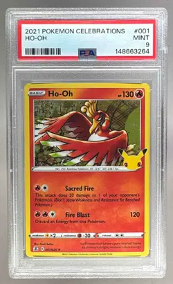 148663264 Ho-Oh 2021 Pokemon Sword & Shield Celebrations #001 PSA 9 - Image 1