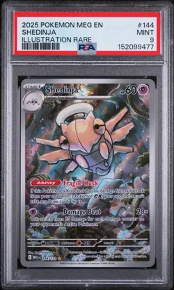 Pokemon TCG Shedinja 144/132 Me01: Mega Evolution Illustration Rare Holo PSA 9 - Image 1