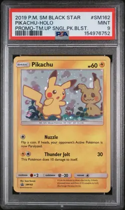 Pikachu 2019 Pokemon Black Star Promo PSA 9 #SM162 - Image 1