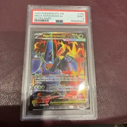 2025 POKEMON PFL EN-PHANTASMAL FLAMES ULTRA RARE #108 MEGA HERACROSS EX PSA 9 - Image 1