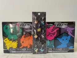 Pokemon Evolving Skies ETB Set (2 Boxes) + Eeveelutions Charm Set Sealed - Image 1