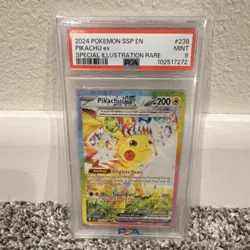 Pokemon Pikachu ex Special Illustration Rare Holo Sv08 238/191 PSA 9 2024 - Image 1