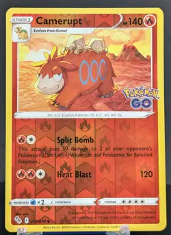 Pokemon Camerupt #014/078 English Pokemon GO Reverse Holo Stamped - Image 1