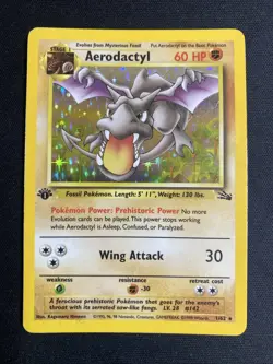 The Pokemon Company Aerodactyl Fossil 1st Edition Holo Rare 1/62 60 HP English - Image 1
