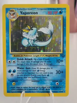 Pokemon TCG Vaporeon Jungle 12/64 Holo Unlimited Holo Rare - Image 1