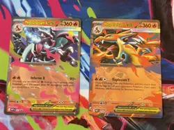 Mega Charizard X and Y EX Cards Holo English 029 & 030 Black Star Promo New NM+ - Image 1