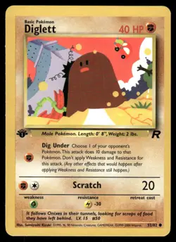 Pokemon Cards Diglett 52/82 1st Edition Team Rocket Common NM - Image 1