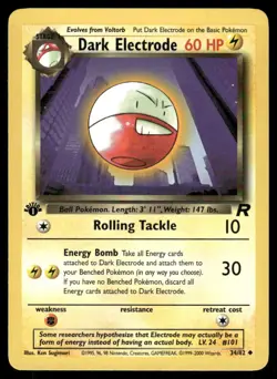 Pokemon Cards Dark Electrode 34/82 1st Edition Team Rocket Uncommon LP - Image 1