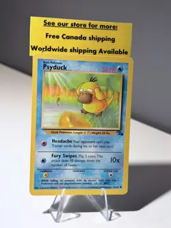 Psyduck 53/62 Fossil Unlimited 1999 Vintage WotC Pokemon Card MP - Image 1