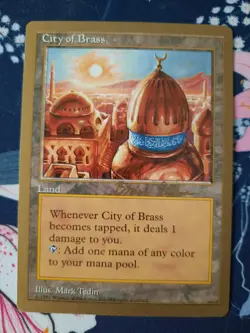 Magic MTG The Gathering - Gold Border City of Brass - Arabian Worlds NM - Image 1