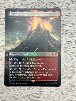 Mount Doom Borderless Universes Beyond LTR Foil Mythic Land 343 MTG NM - Image 1