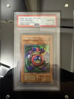 PSA10 Time Wizard 1999 Premium Pack Yu Gi Oh Vintage Collector Card - Image 1