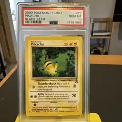 2000 Pokemon Promo Black Star #27 Pikachu Black Star PSA 10 - Image 1