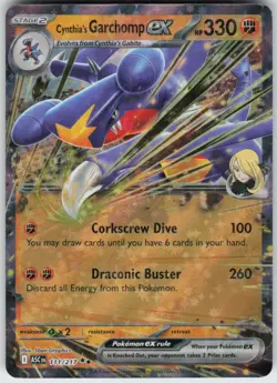 CYNTHIA'S GARCHOMP EX 111/217 ASCENDED HEROES POKEMON DOUBLE RARE NM/M - Image 1
