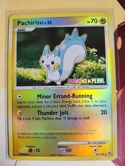 Pachirisu 35/130 STAMPED LOGO Diamond and Pearl Reverse Holo Pokemon TCG - Image 1