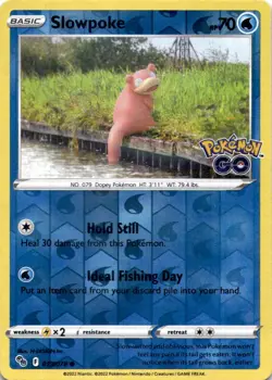 SLOWPOKE 019/078 C POKEMON GO POKEMON REVERSE HOLO MP - Image 1