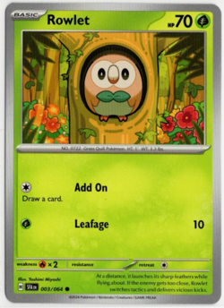 Pokemon - Shrouded Fable - 003/064 - Rowlet - NM/M - Image 1
