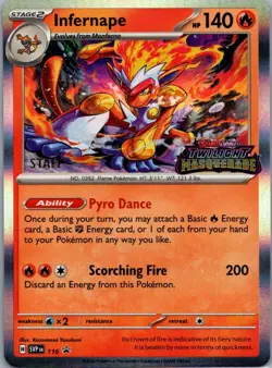 Infernape (Prerelease) [Staff] 116 Holo Scarlet & Violet Promo Pokemon Holo NM - Image 1