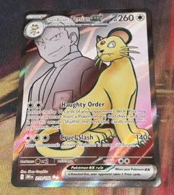 Pokemon TCG Team Rockets Persian EX 219/182 Full Art Ultra Rare - Image 1