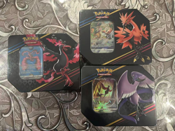 ✅ 🦅 Pokemon TCG: Crown Zenith Tin (Galarian Moltres- Zapdos- Articuno) FULL SET - Image 1