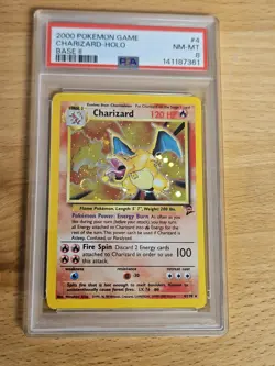 2000 Pokemon Base Set 2 Charizard Holo PSA 8 NM-MT - Image 1