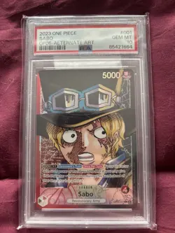 Bandai 2023 One Piece CCG Sabo Leader OP05-001 Alternate Art Foil PSA 10 - Image 2