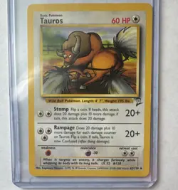 Nintendo Pokemon Tauros Base Set 2 62/130 Uncommon 60 HP 1999 TCG - Image 1