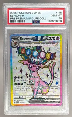 148663258 Espeon ex 2025 Pokemon SV Prismatic Evolutions Promo #175 PSA 10 - Image 1