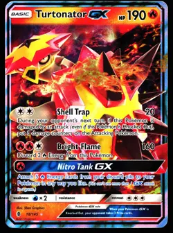 TURTONATOR GX 18/145 HOLO ULTRA RARE GUARDIANS RISING POKEMON MP - Image 1