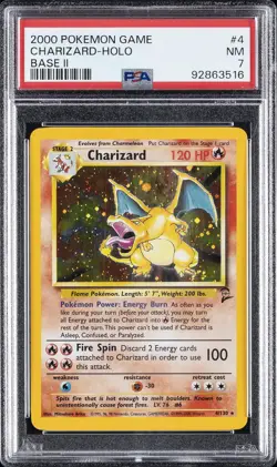 2000 POKEMON BASE SET 2 #4 CHARIZARD-HOLO PSA 7 - Image 1