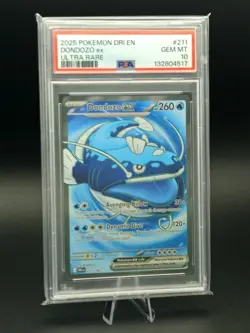 2025 POKEMON DRI EN-DESTINED RIVALS ULTRA RARE #211 DONDOZO EX PSA 10 - Image 1
