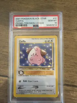 2001 Pokemon Black Star Cleffa 31/53 Wotc Promo Pokemon League PSA 10 - Image 1