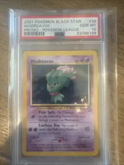 2001 Pokemon Black Star League Misdreavus 39/53 Wotc Promo PSA 10 - Image 1