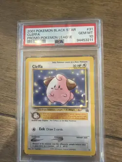 2001 Pokemon Black Star Cleffa 31/53 Wotc Promo Pokemon League PSA 10 - Image 1