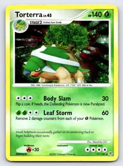 Torterra 17/130 Holo Rare Diamond & Pearl Pokemon Holo Moderately Played - Image 1