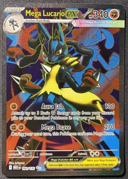 Pokemon TCG Mega Lucario Ex 160/132 Mega Evolution Ultra Rare - Image 1