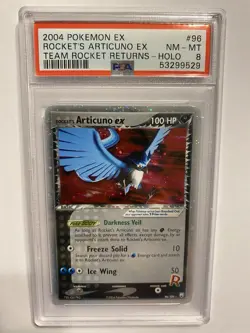 Pokemon TCG PSA 8 - Team Rocket Returns Rocket's Articuno EX #96 Holo 2004 - Image 1