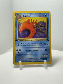 💥 KINGLER 1st Edition Fossil 1999 Rare Non Holo Foil Pokemon Vintage # 38/62 - Image 1