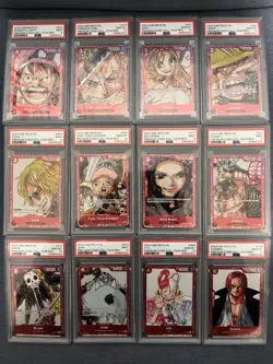 Lot (12) 2023 One Piece Premium Card Film Red EN Sequential PSA 10/9 Set - Image 1