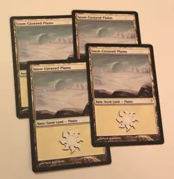 4 x Magic the Gathering MTG Snow-Covered Plains 131/135 Coldsnap Nr Mint - Image 1