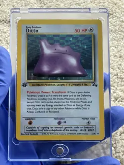 Ditto - 3/62 - Pokemon Fossil 1st Edition Holo Rare Card WOTC Vintage LP/MP - Image 1